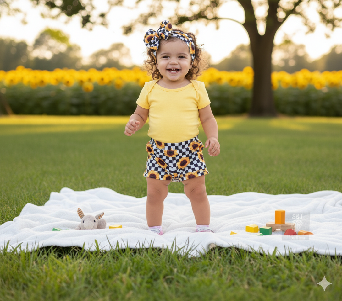 Checker Sunflowers Handmade