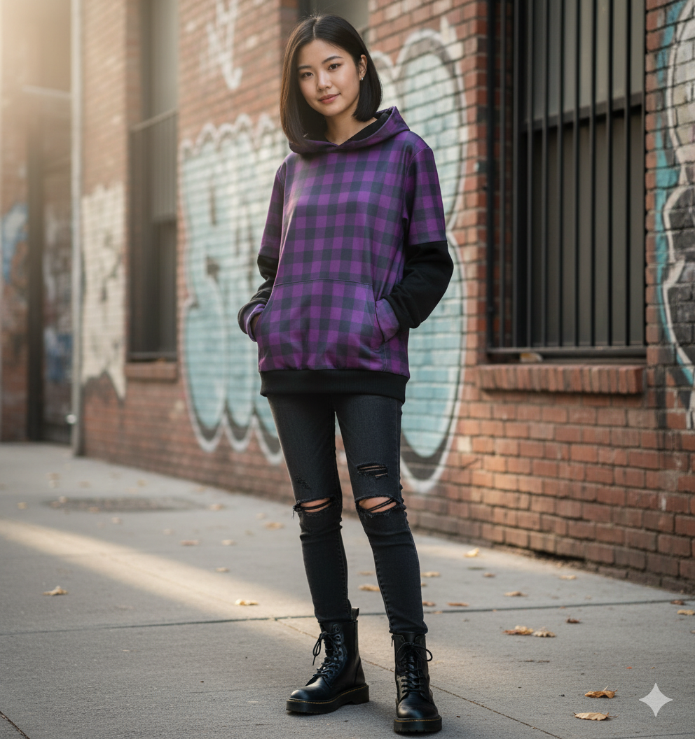 Purple Fall Plaid Handmade