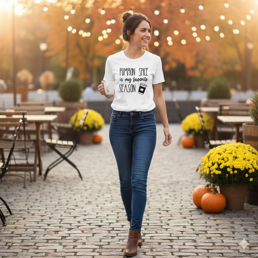 Pumpkin Spice Is My Favorite Season Fall Girls Shirt Ladies Shirt Boys Shirt