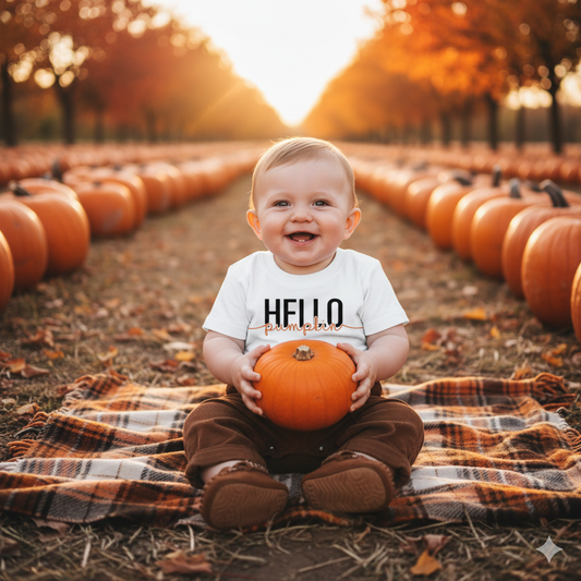 Hello Pumpkin Fall Girls Shirt Ladies Shirt Boys Shirt