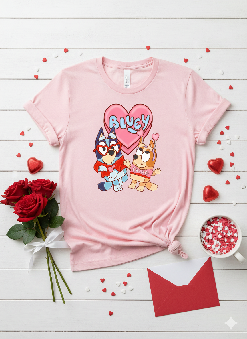 Bluey Valentine's Boys Shirt Girls Shirt