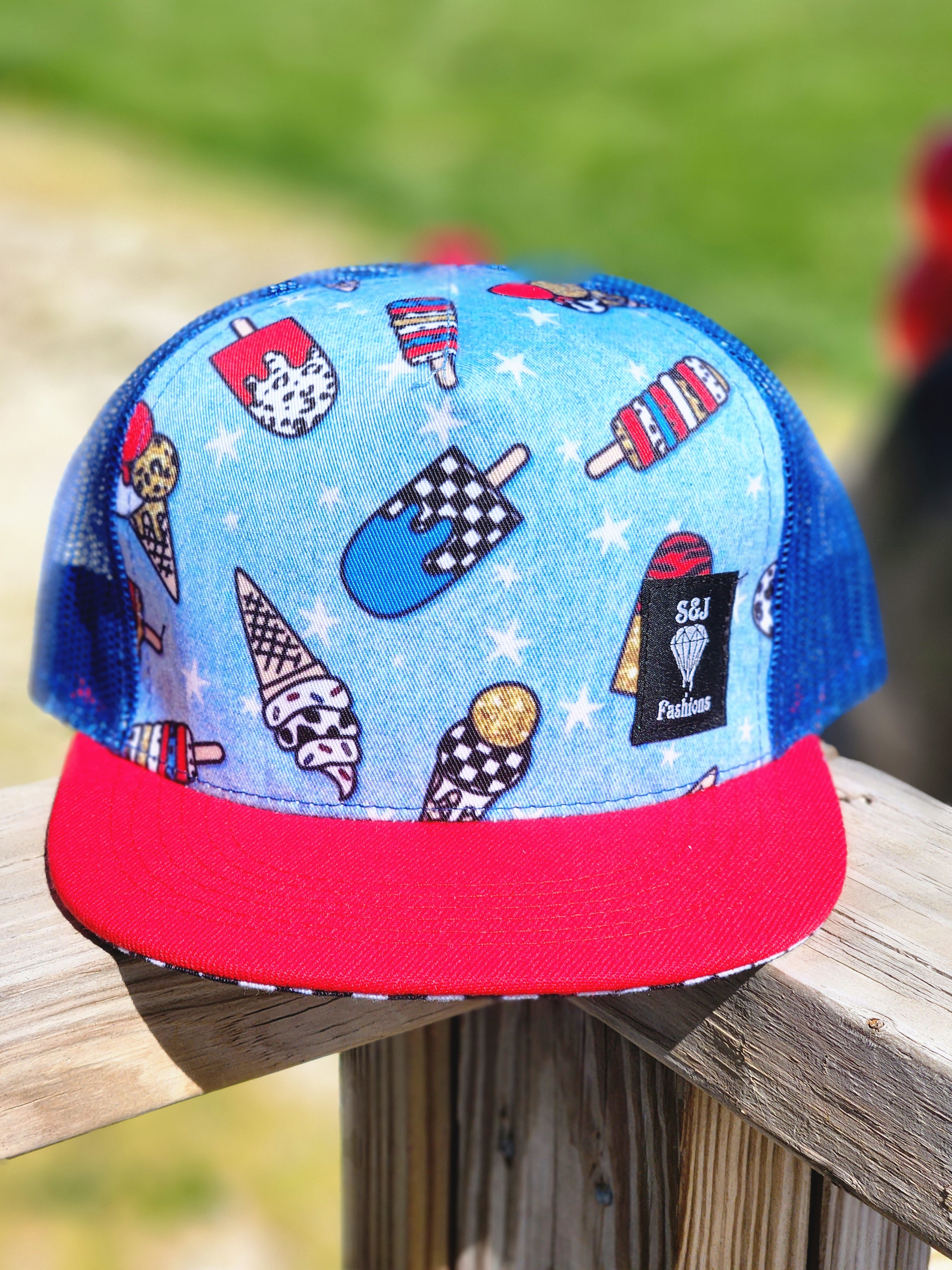 4th Of July Ice Cream Trucker Snapback Hat RTS