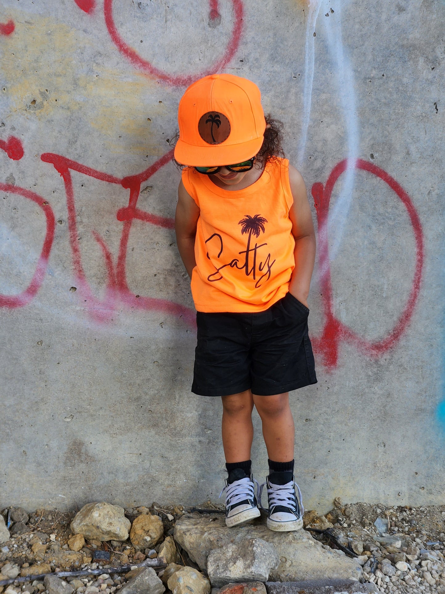 Neon Orange Snapback Hat