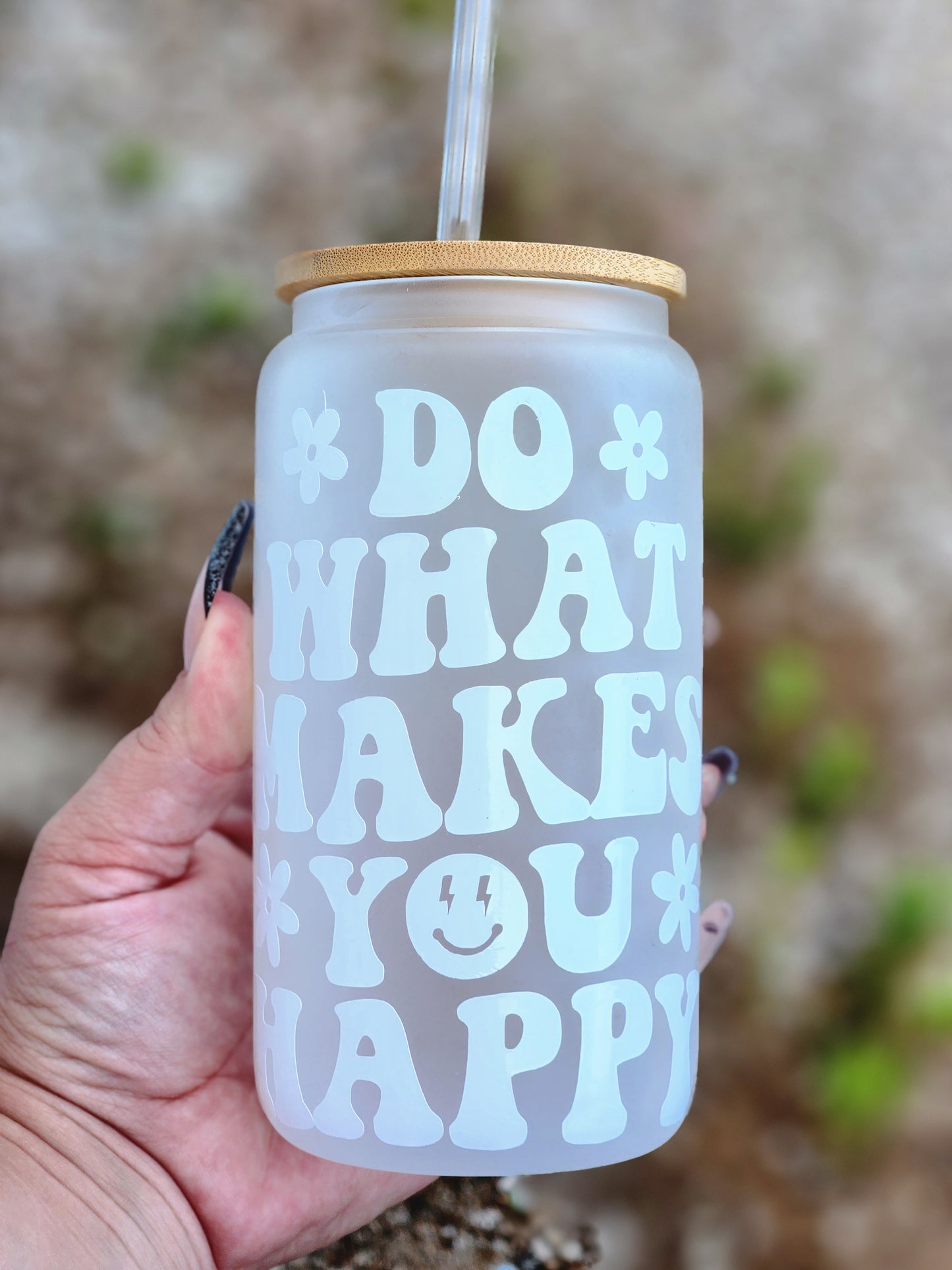 Do What Makes You Happy Glass Cup Tumbler