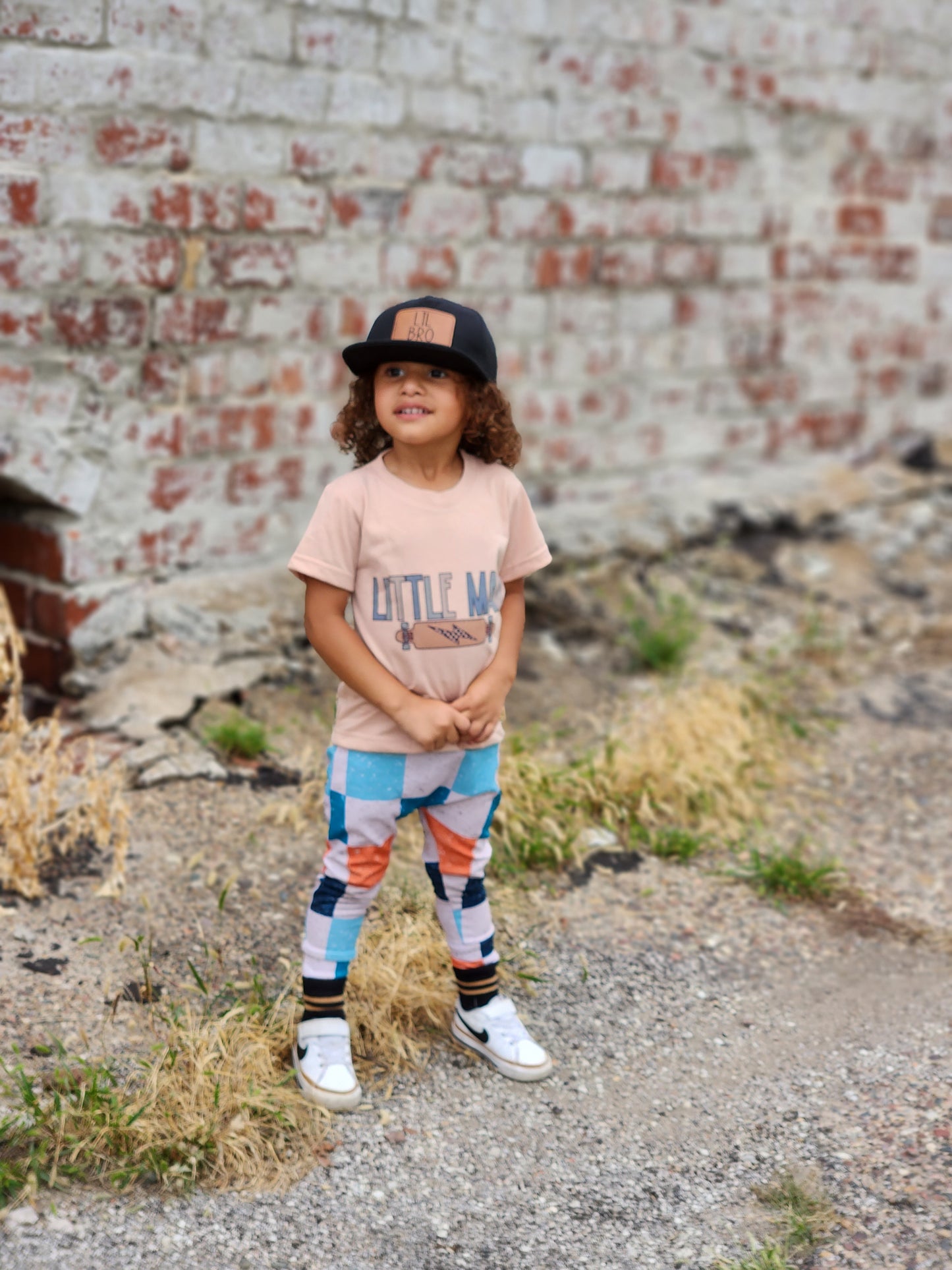 Big Bro LiL Bro Black Trucker Snapback Hat