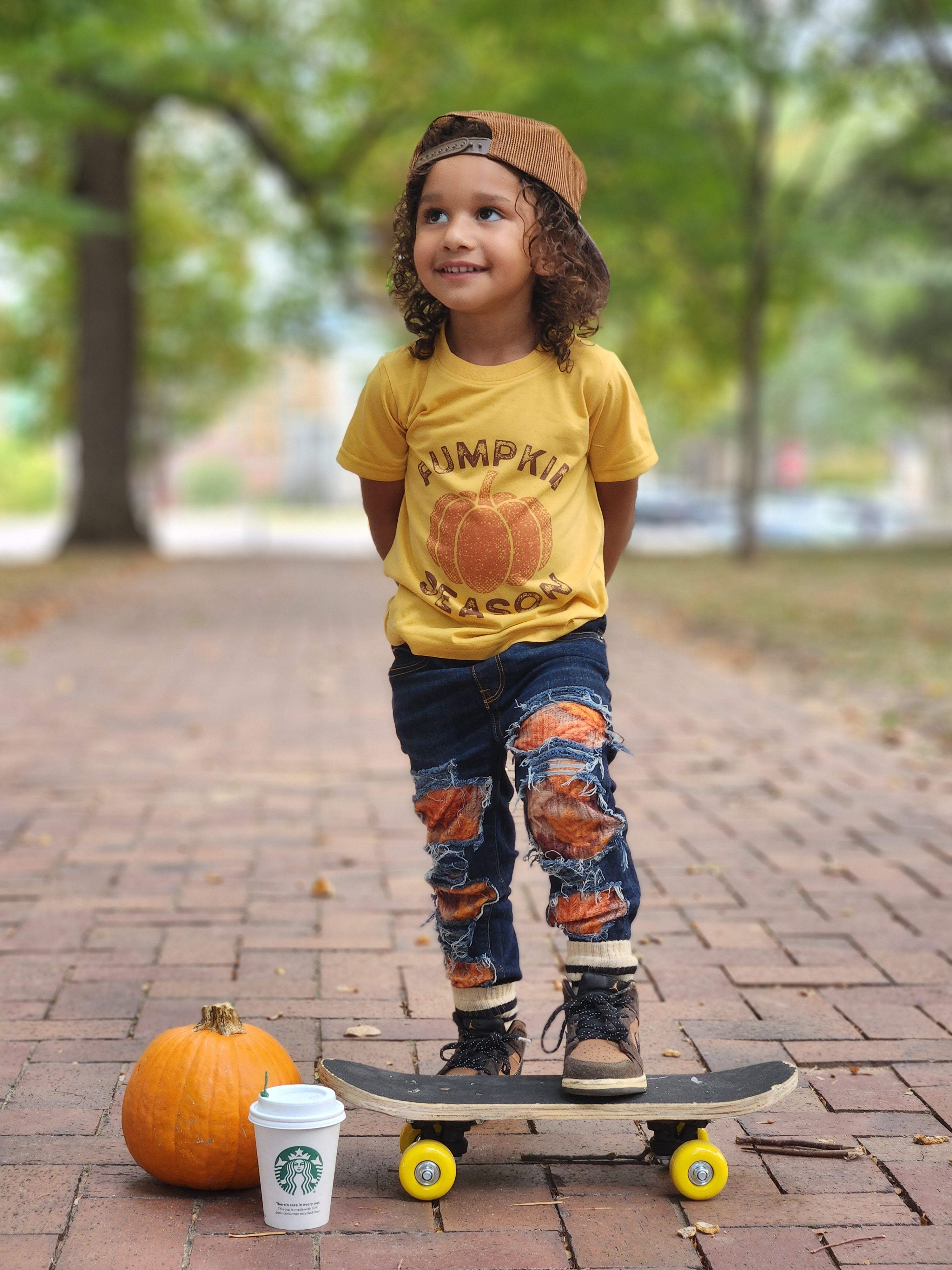 Pumpkin Season Fall  Ladies Shirt Girls Shirt Boys Shirt