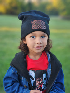 Checker Name Patch Beanie