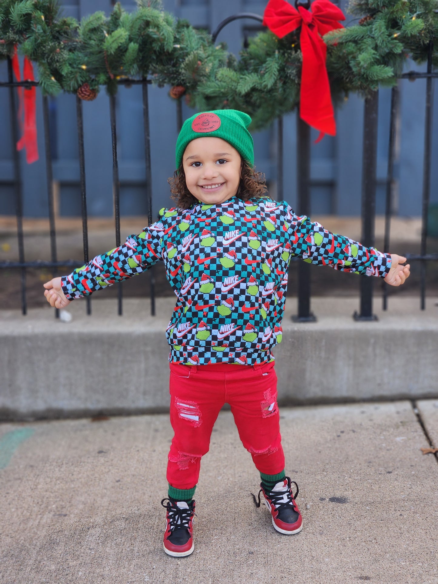 Nike Grinch Christmas Handmade
