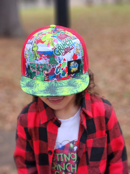 Grinch Christmas Snapback Hat RTS