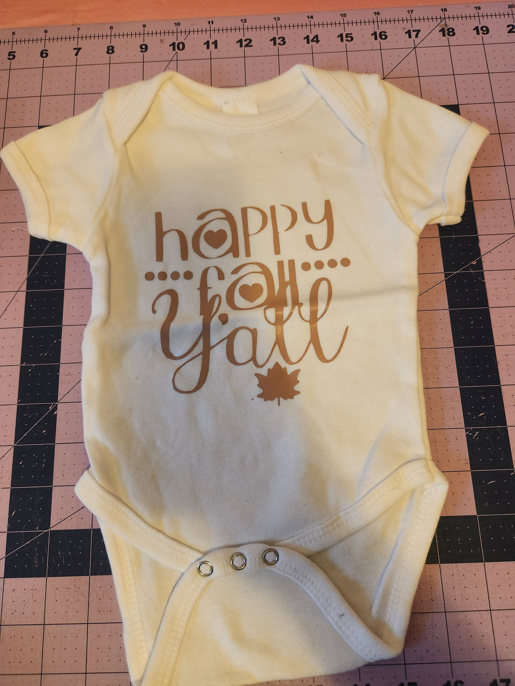 Happy fall yall Shirt 3/6m RTS