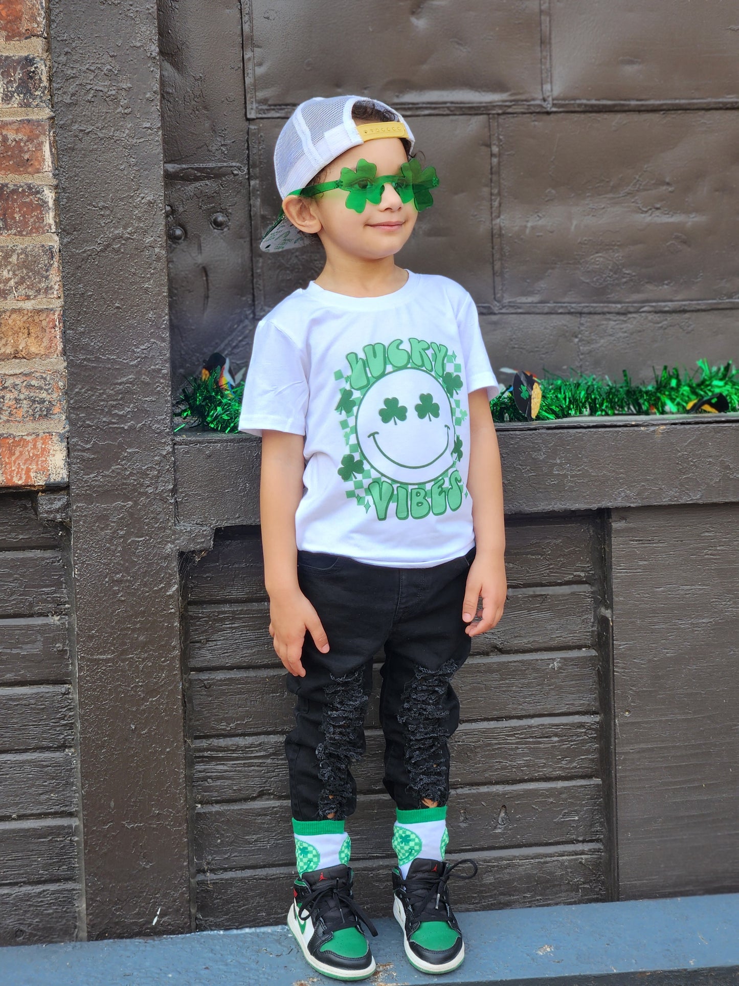 Lucky Vibes St. Patrick's Day Girls Shirt Boys Shirt Ladies Shirt