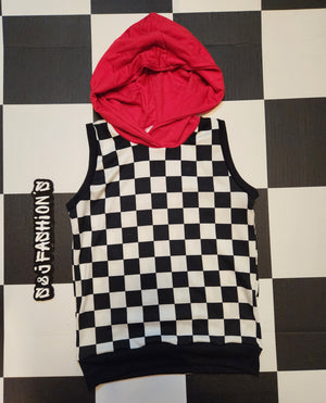 Black White Checker Handmade