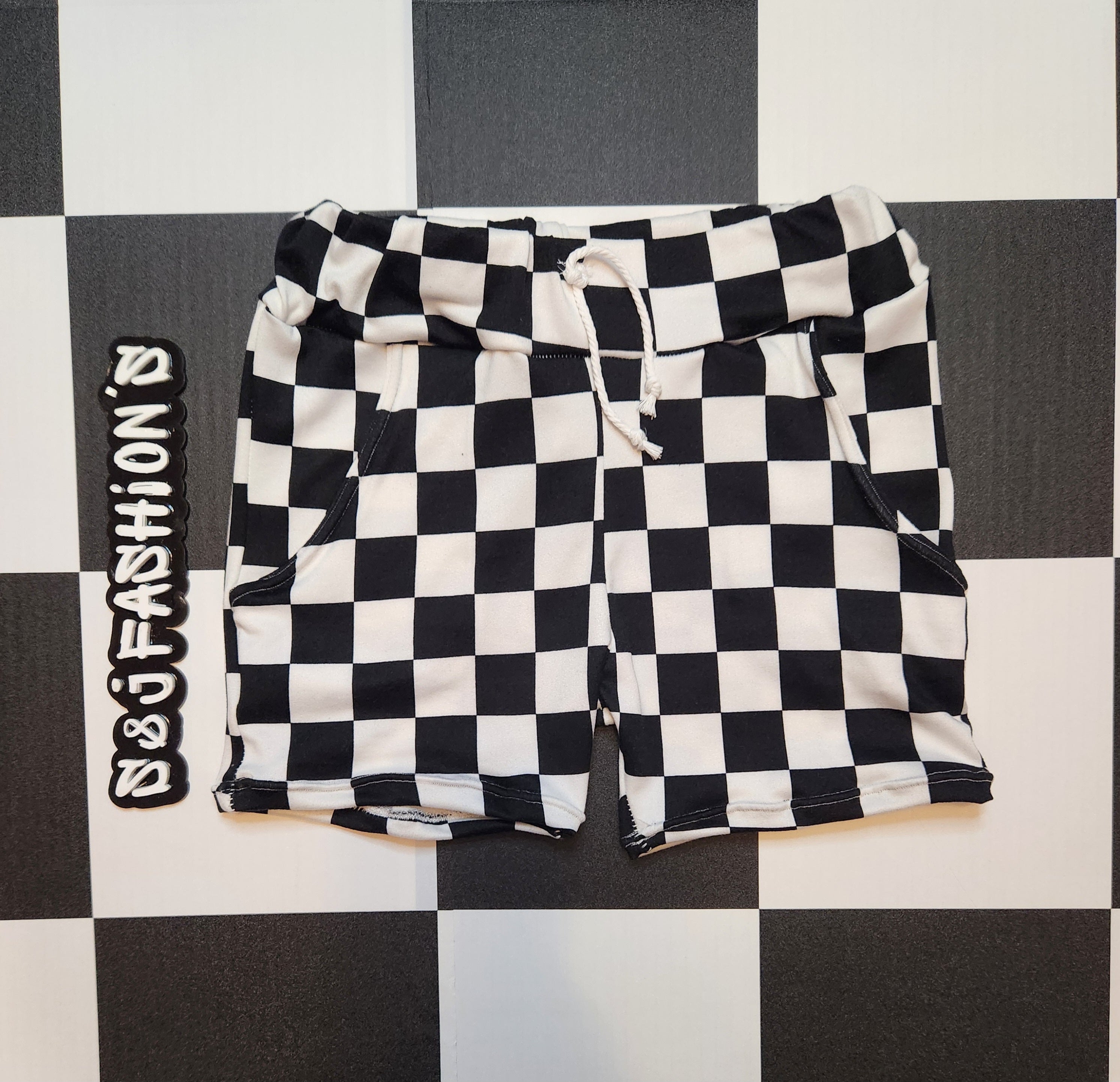 Black White Checker Handmade