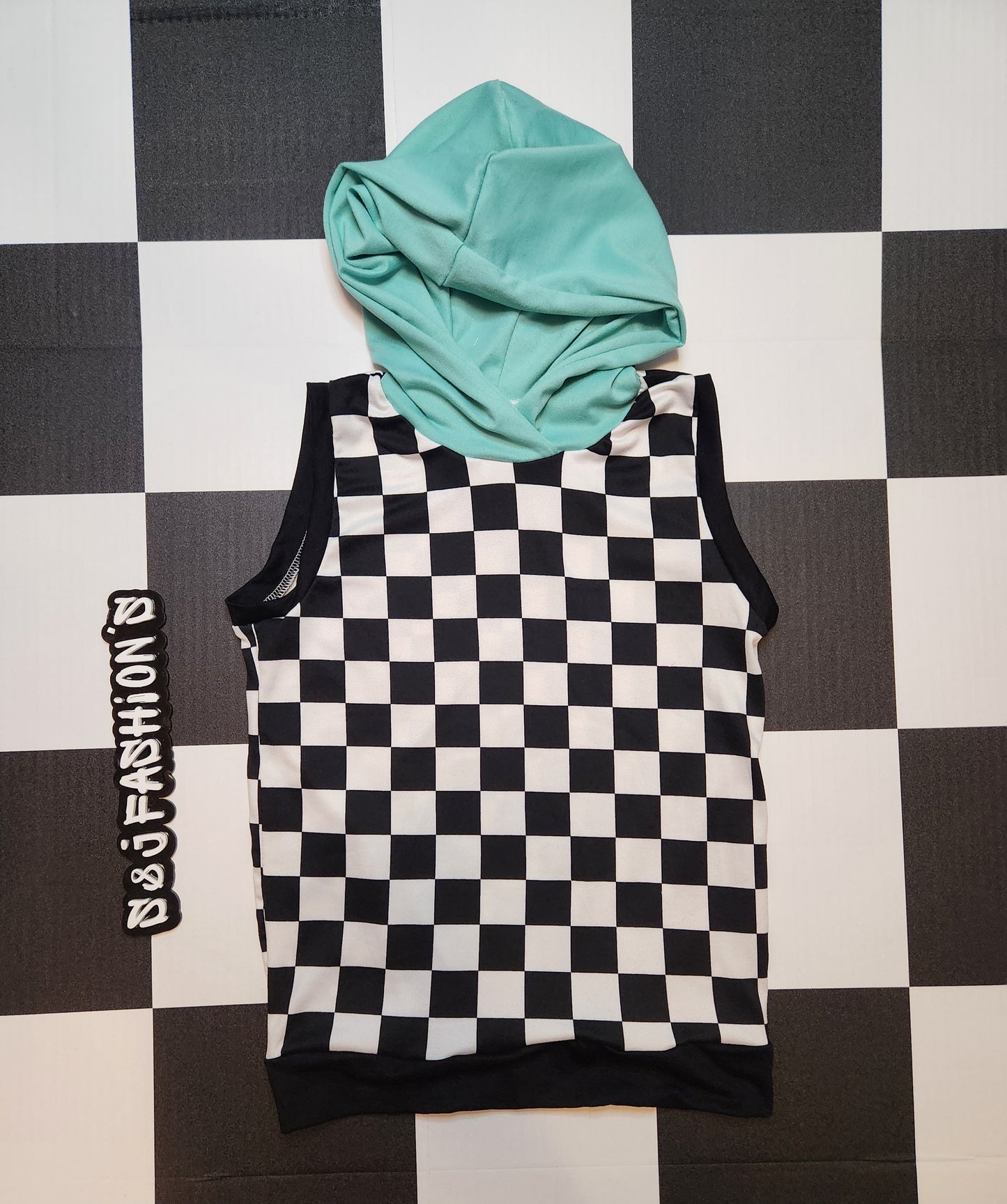 Black White Checker Handmade