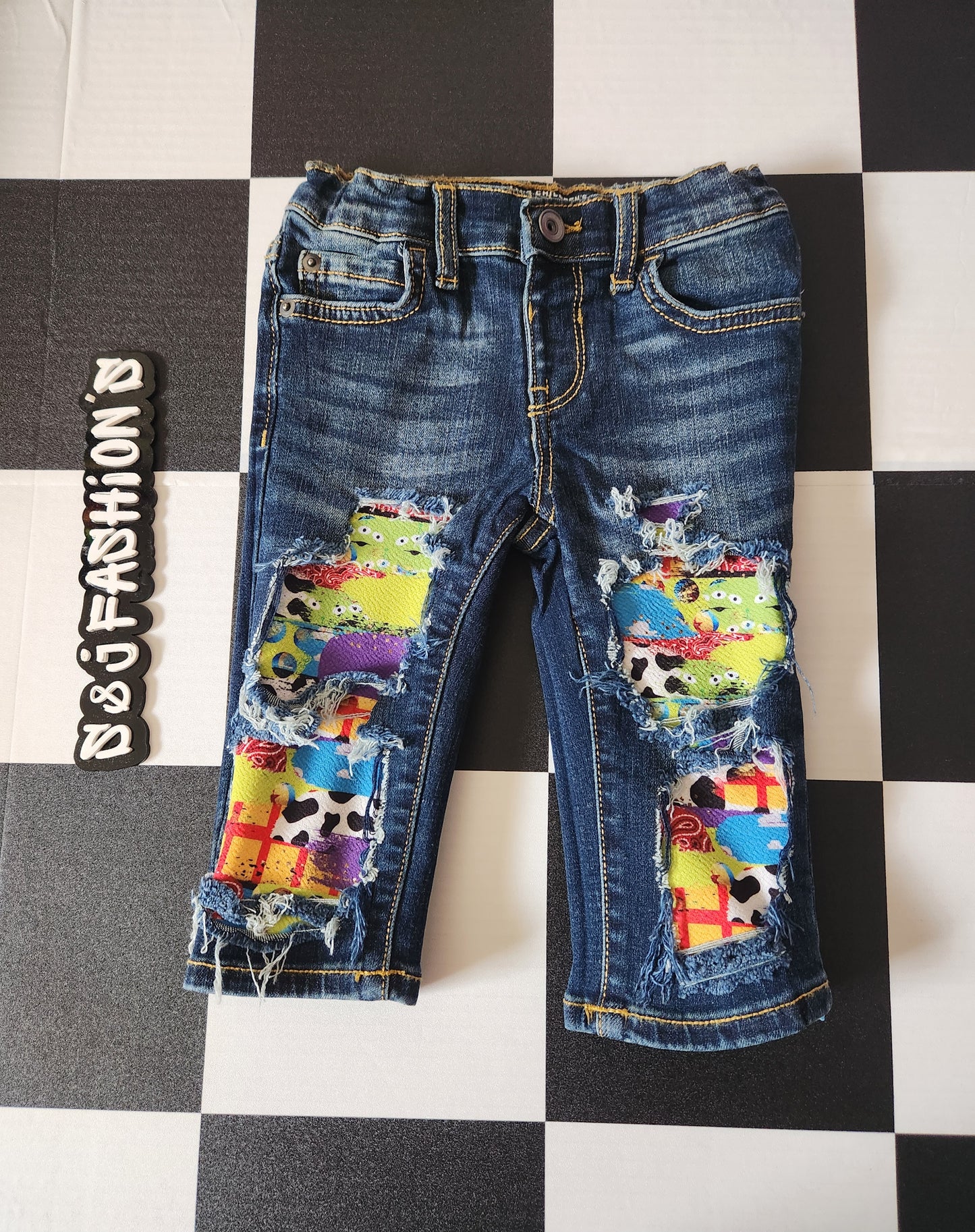 Toy Story Boys Girls Distressed Jeans