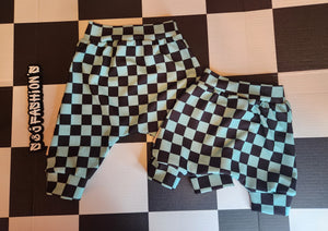 Black Blue Checker Handmade