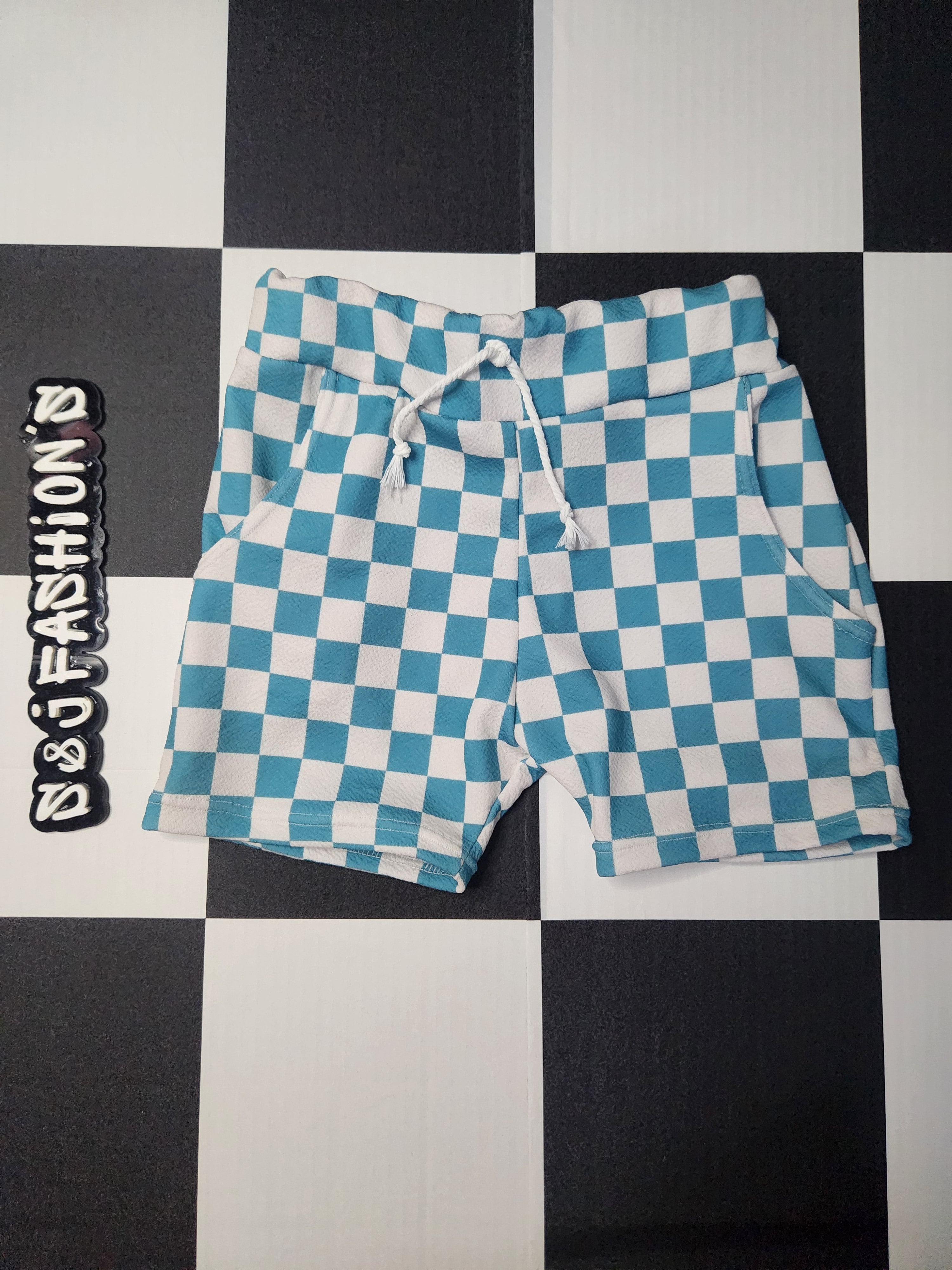 Light Blue Checker Back to School Handmade