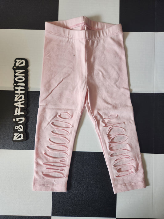 Pink Shredded Leggings 9/12m RTS