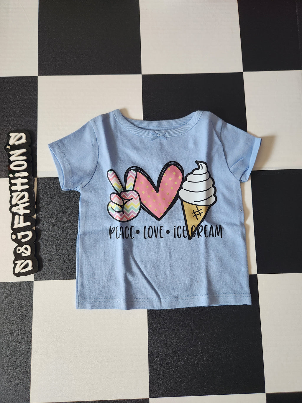 Peace love ice cream shirt 0/3m RTS