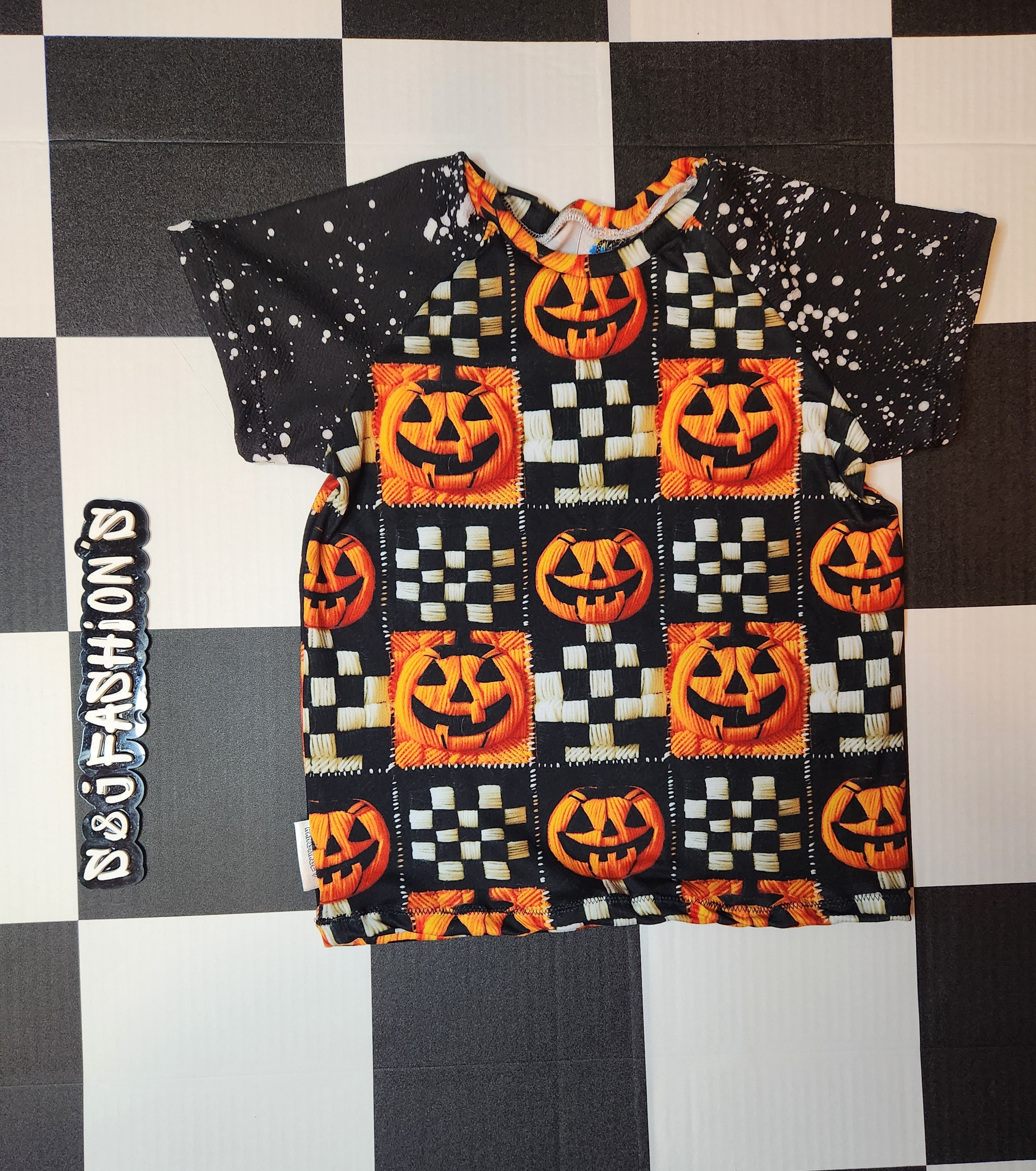 Checker Pumpkin Handmade Fall