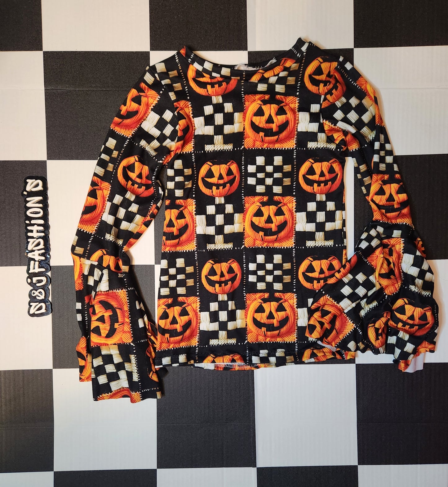 Checker Pumpkin Handmade Fall