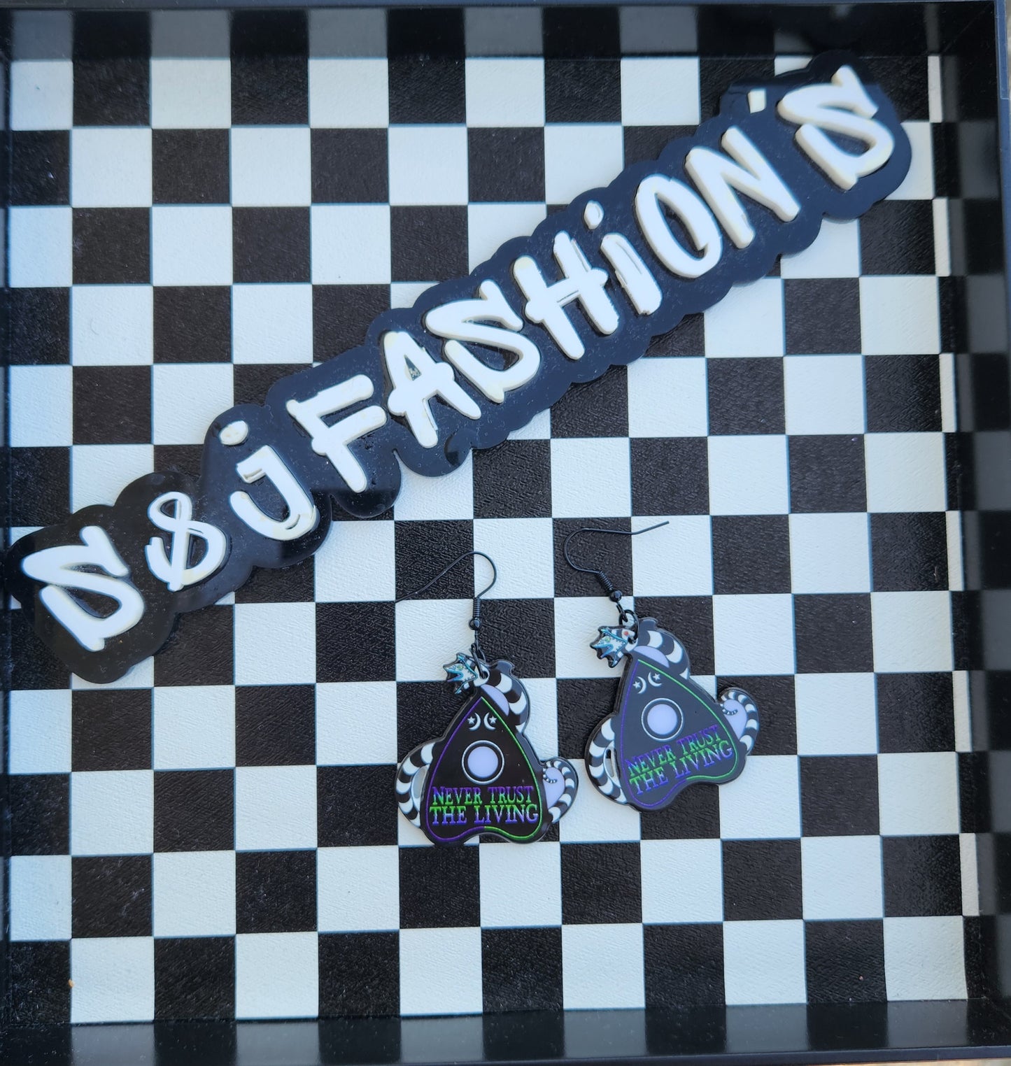 Beetlejuice Earrings Horror Halloween