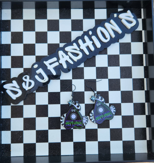 Beetlejuice Earrings Horror Halloween