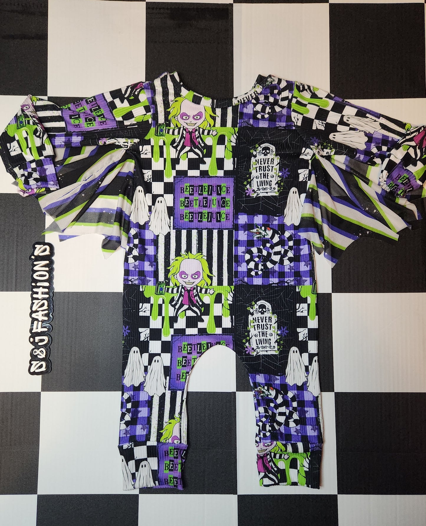 Beetlejuice Patchwork Halloween Handmade