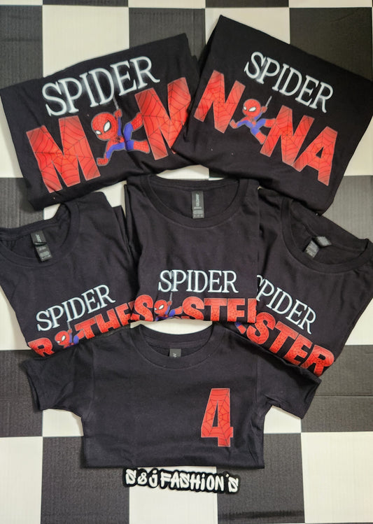 Spiderman Birthday Boys Shirt Girls Shirt Ladies Shirt Mens Shirt