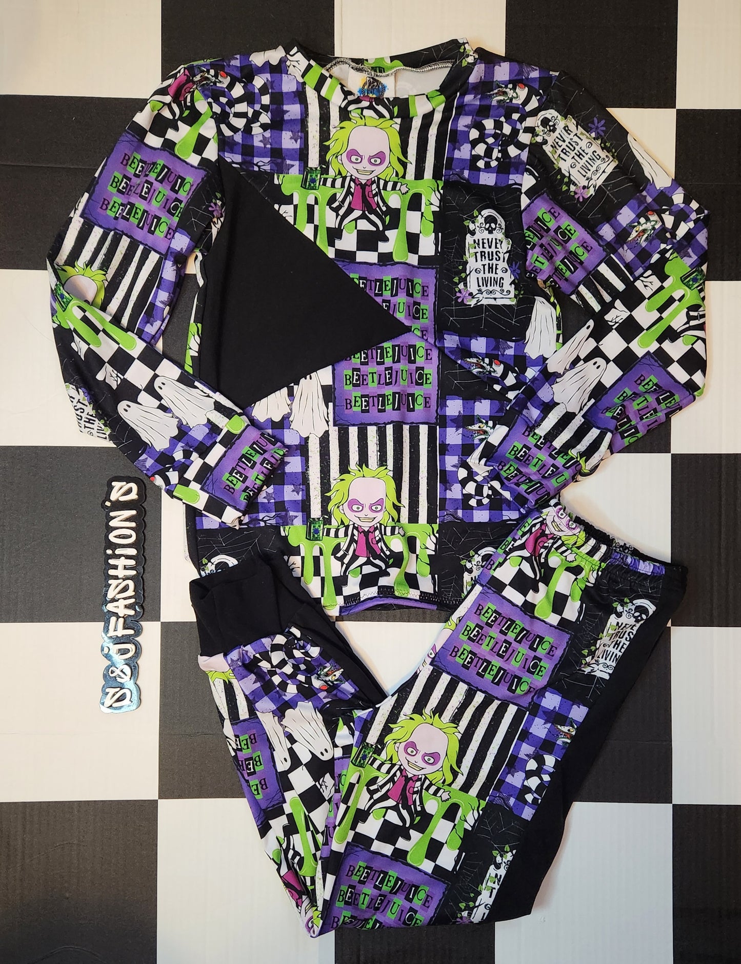 Beetlejuice Patchwork Halloween Handmade