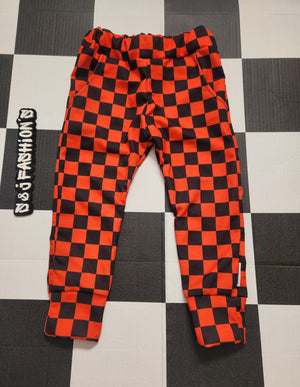 Black & Orange Checker Handmade