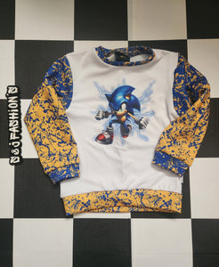 Yellow & Blue Splatter Sonic Handmade