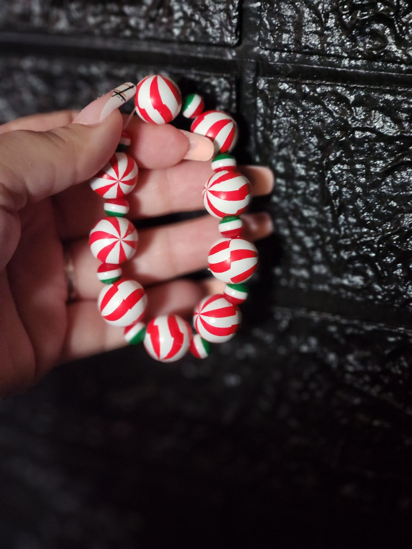 Candy Cane Christmas Bracelet