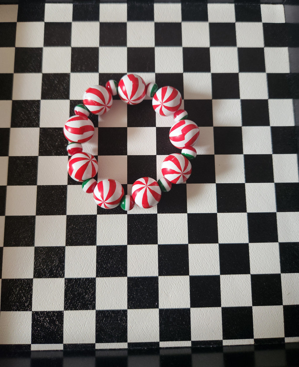 Candy Cane Christmas Bracelet