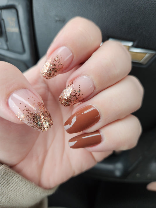 Brown Fall Med Nails