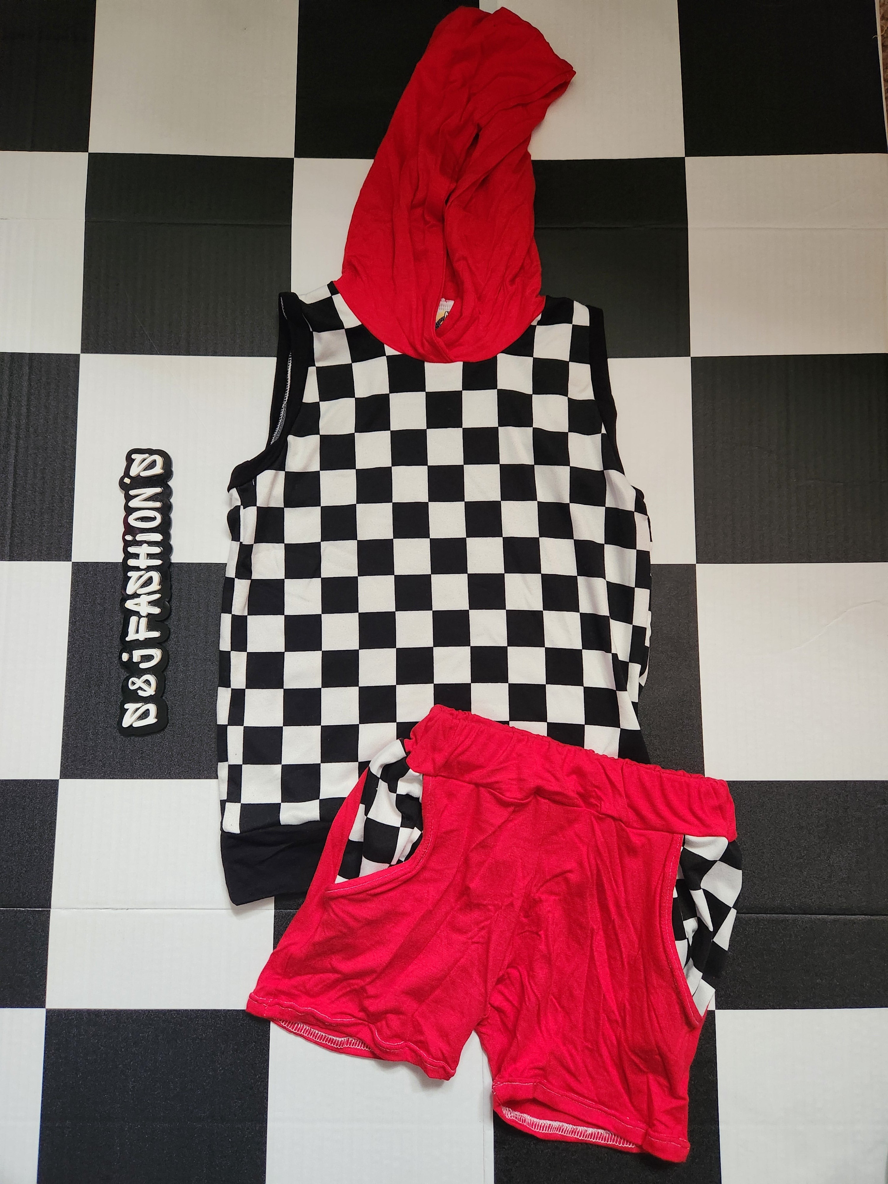 Red Checker Outfit 3t RTS