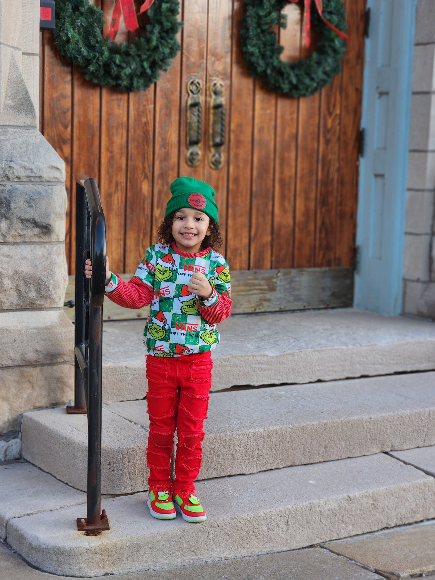 Grinch Vans Christmas Handmade