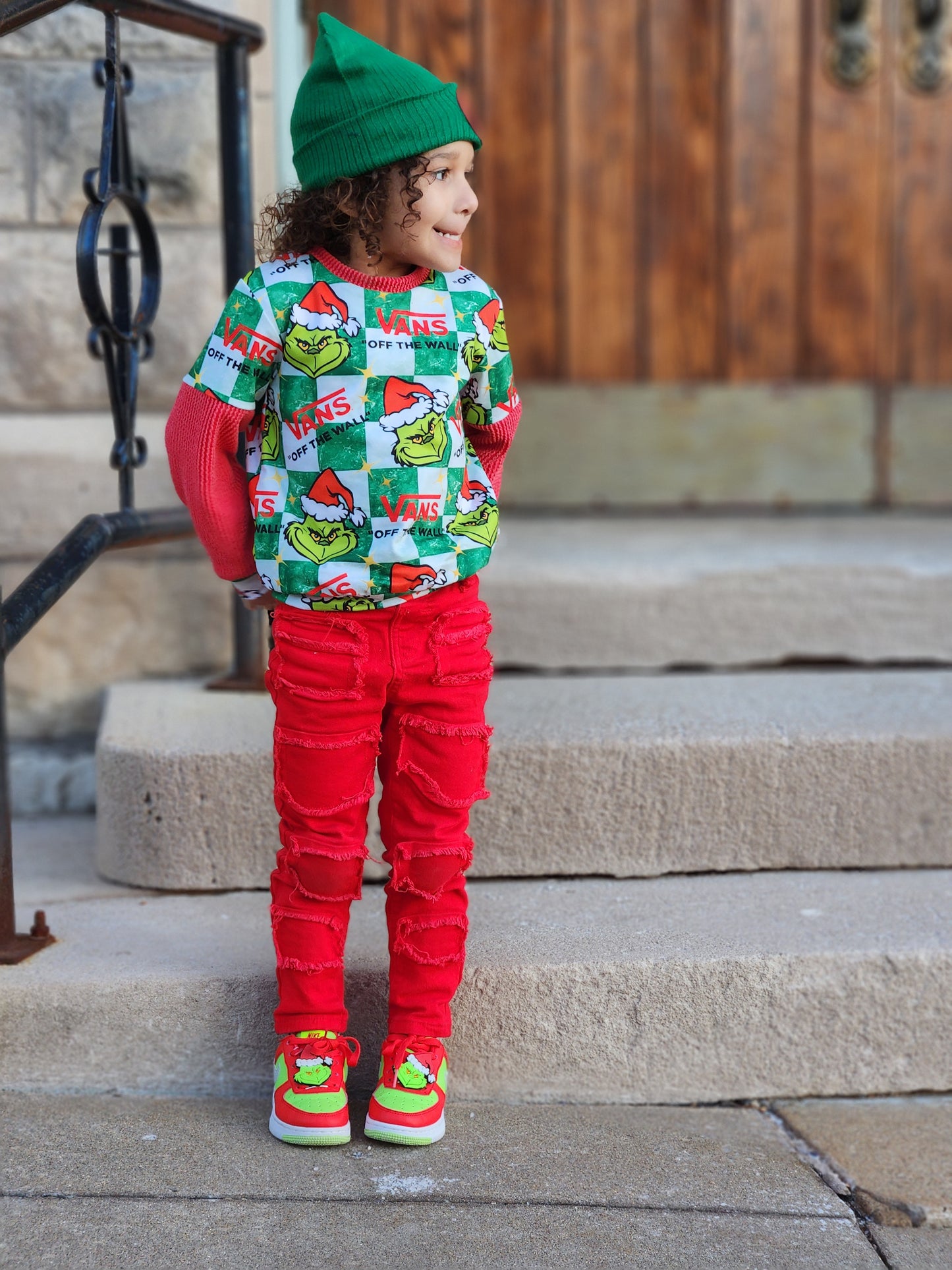 Grinch Vans Christmas Handmade