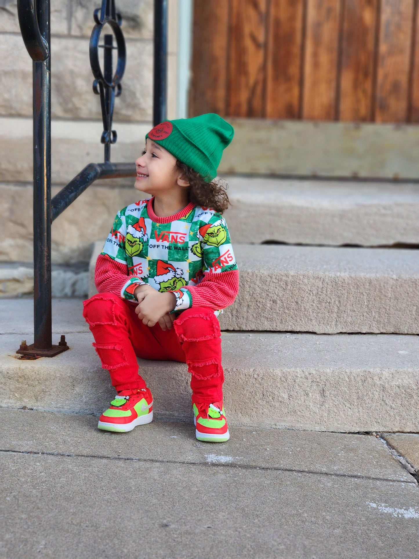 Grinch Vans Christmas Handmade