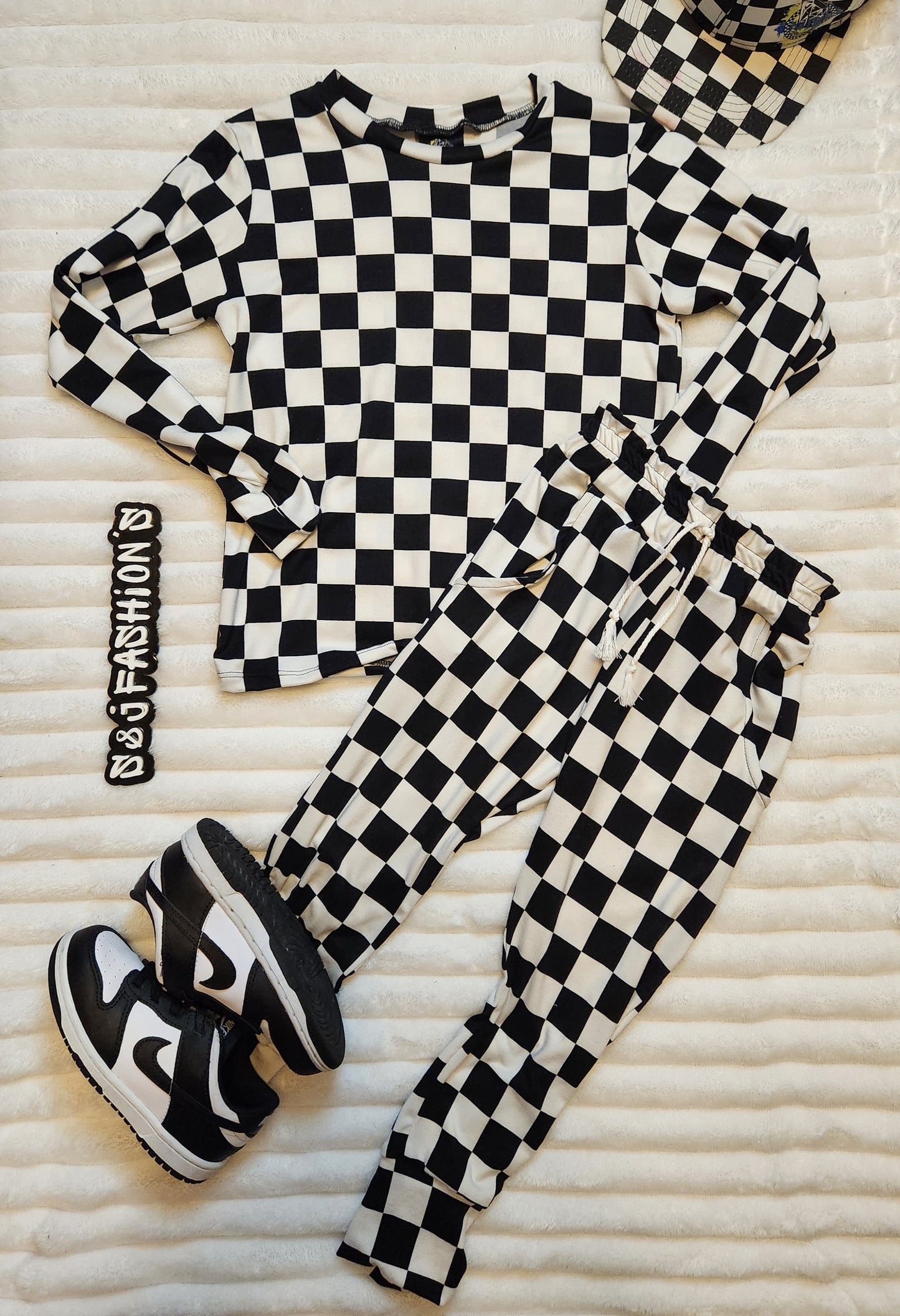 Black White Checker Handmade