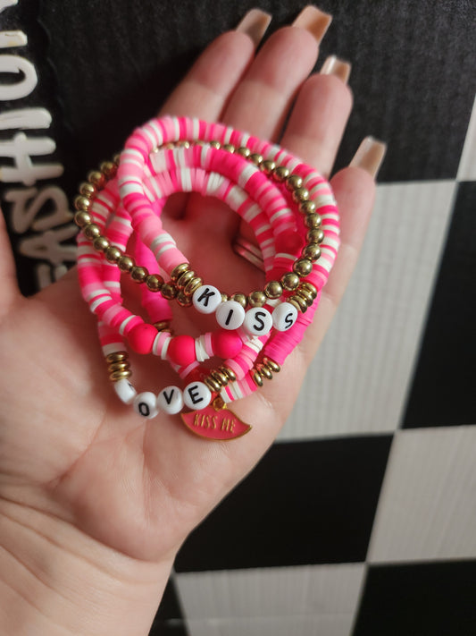 Kiss Bracelets Set of 5 Valentines