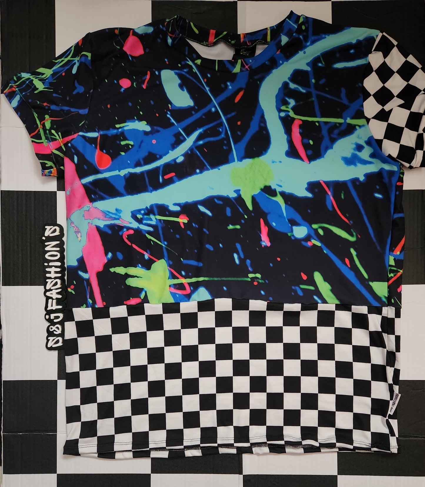 Neon Paint Splatter Handmade