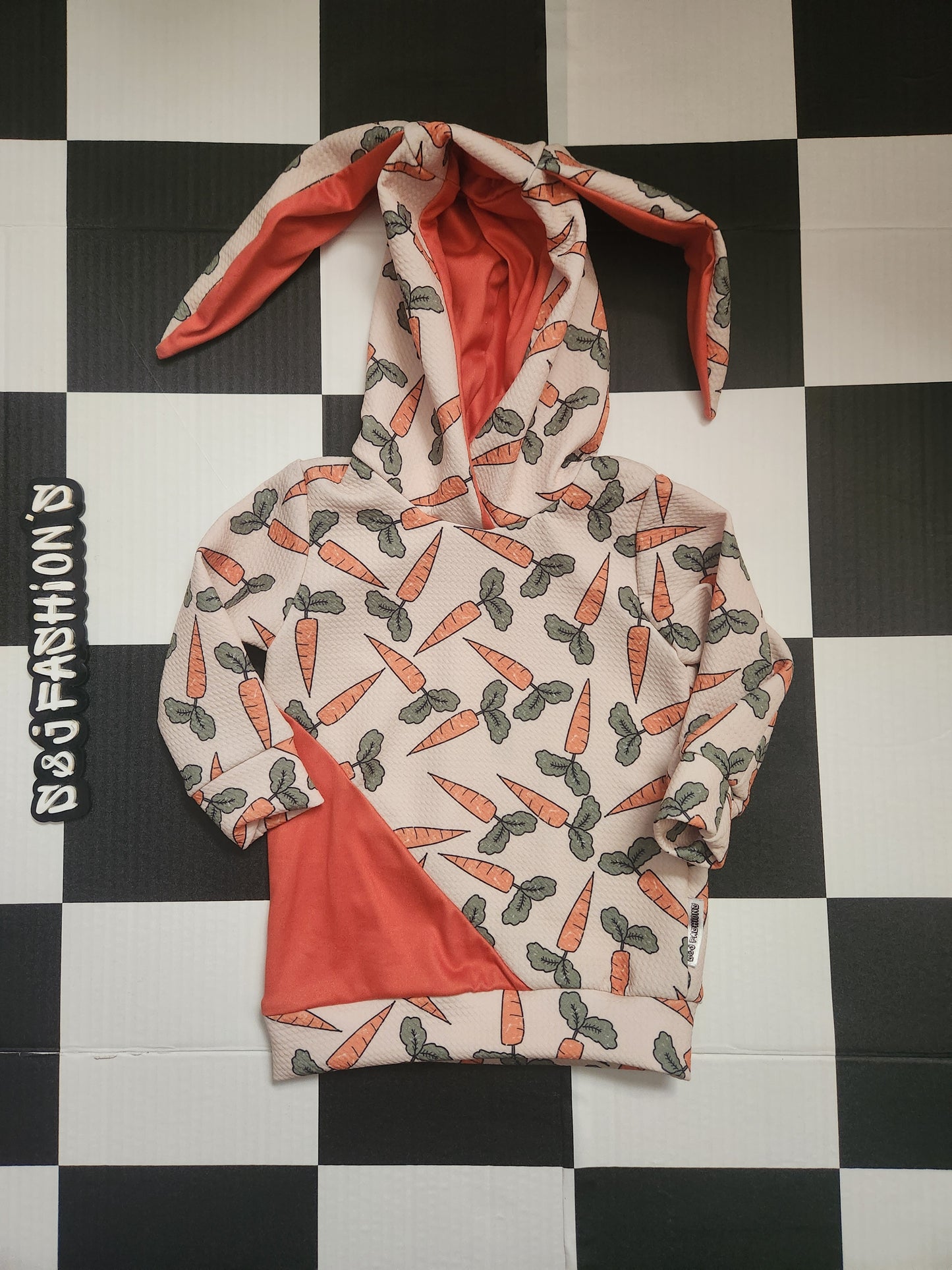 Colorblock Hoodie with Bunny Ears
