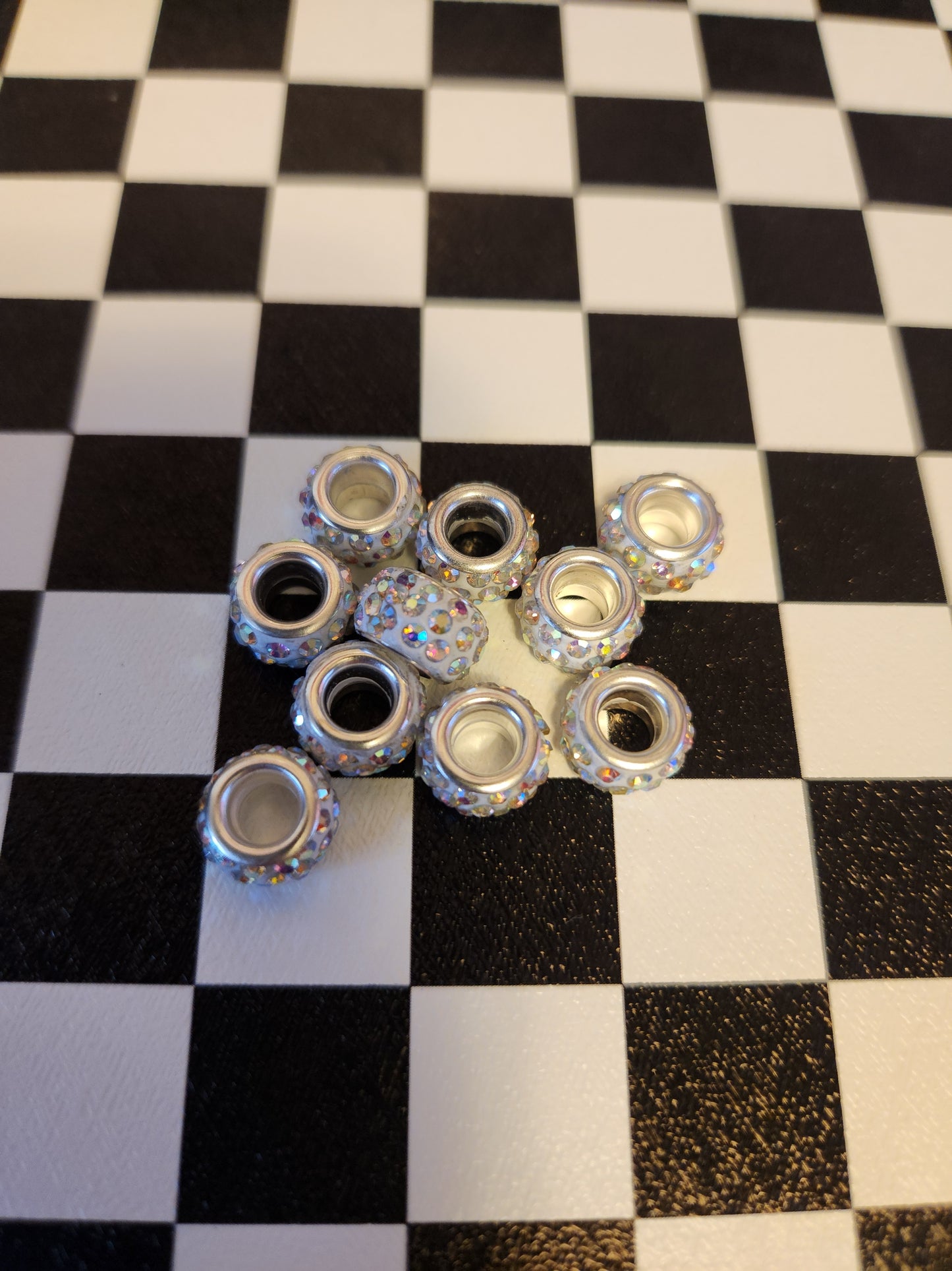 White Bling Shoe Beads
