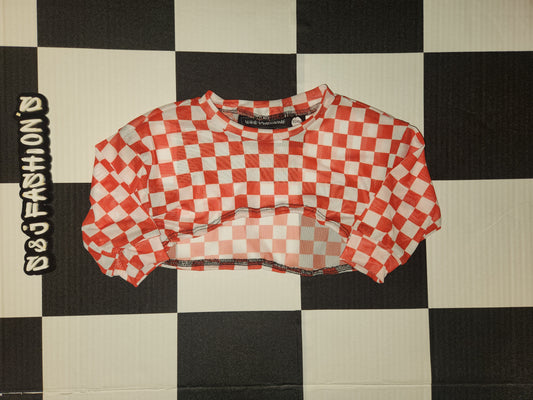 White Red Checker Handmade