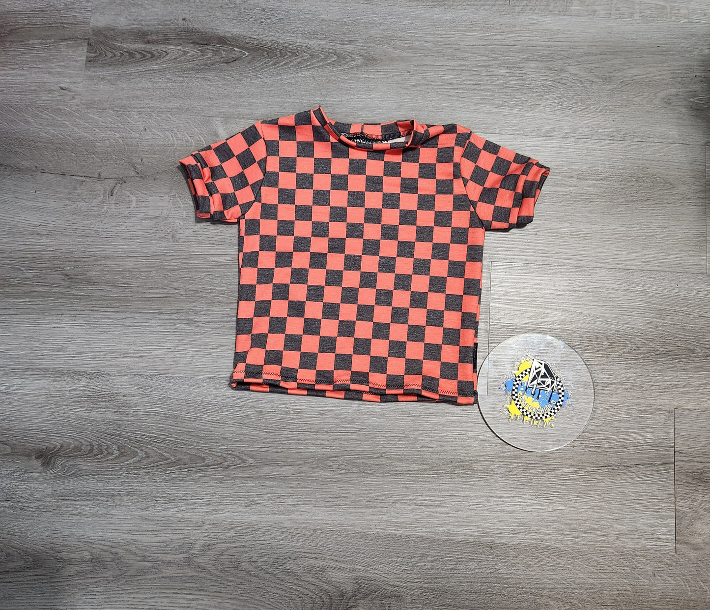 Black Red Checker Handmade