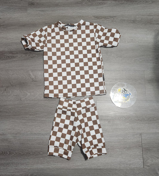 Fall Dark Brown Checker Handmade