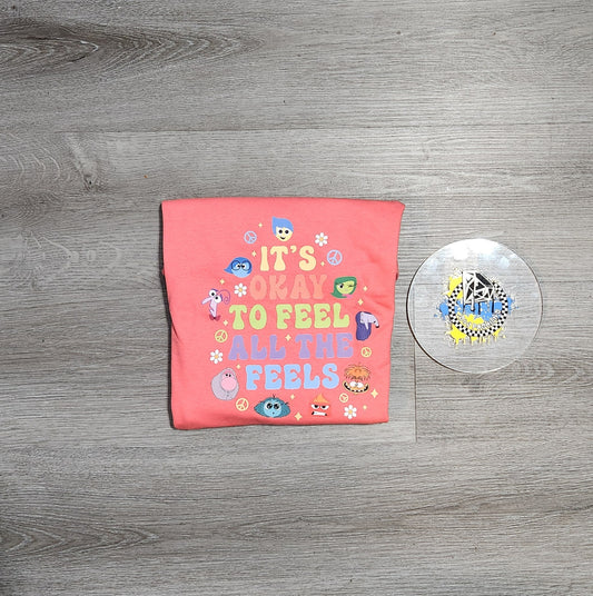 It's okay to feel all the feels Inside Out Characters Boys Shirt Girls Shirt