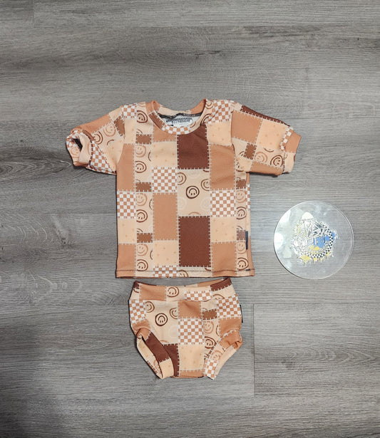 Nude Patchwork Checker Handmade