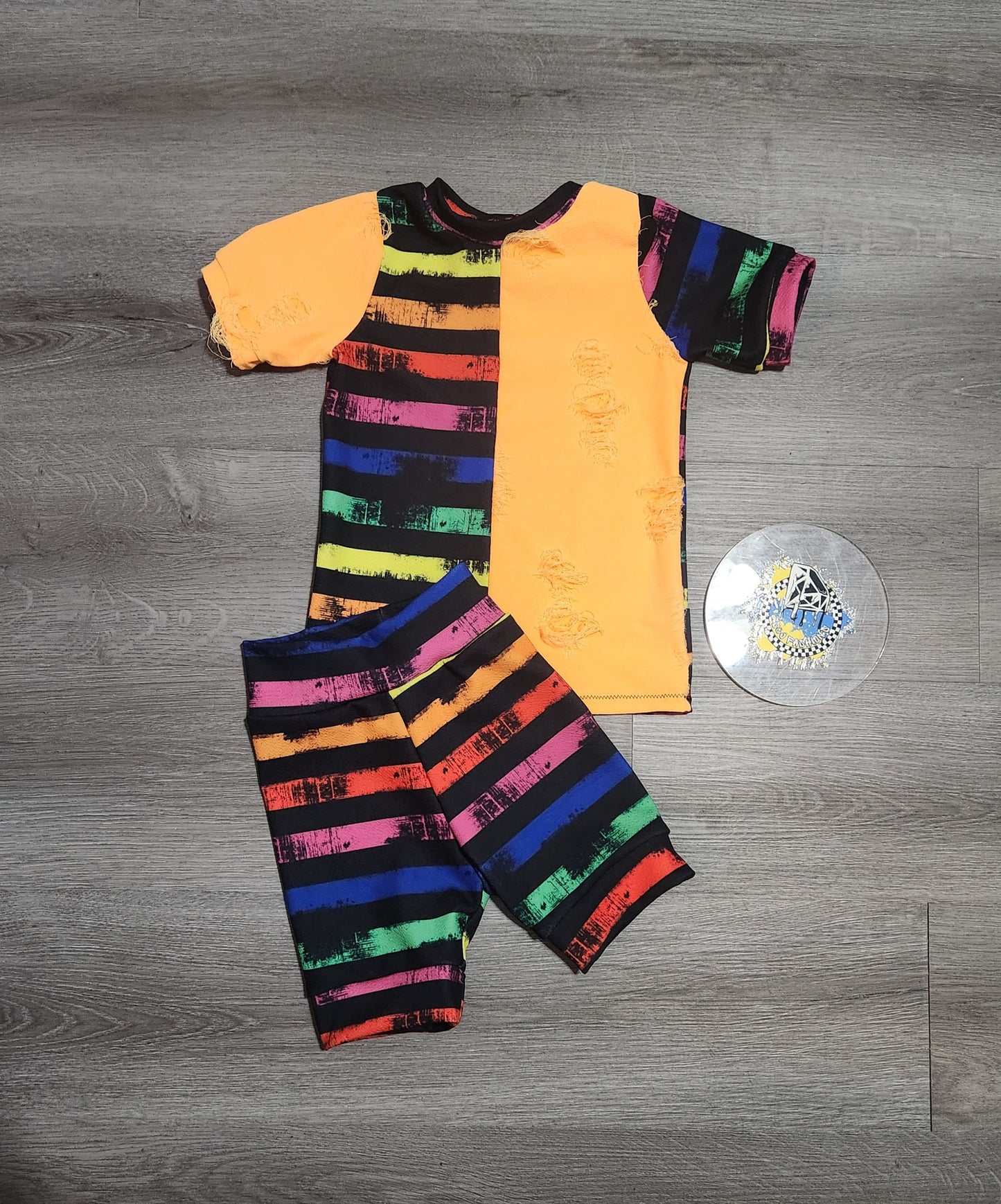 Neon Grunge Stripes Handmade